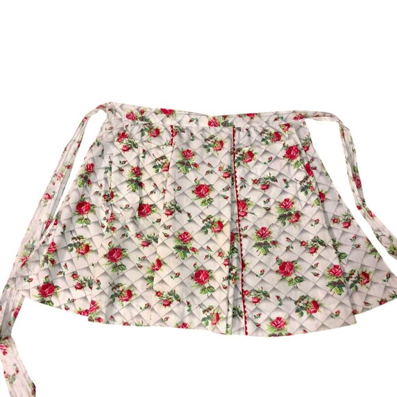 Vintage Handmade Rose Half Apron Used - Picture 4 of 7